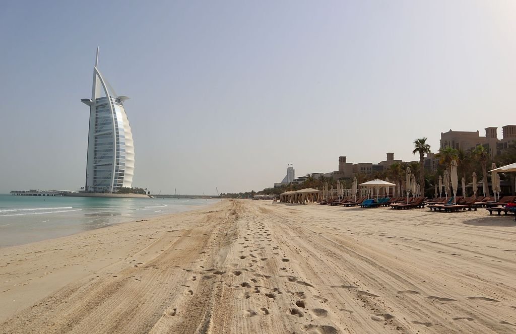 Burj Al Arab and Jumeirah Beach in Dubai, where IIM Technical Services works